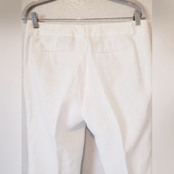 Linen Cynthia Rowley White Boot Cut Trousers Pants Size 6 in Bone - Picture 5 of 8